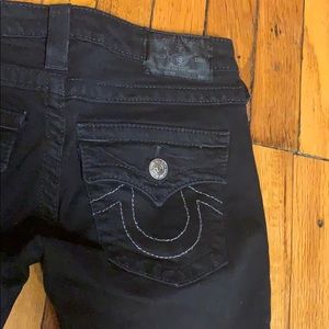 Black Ripped True Religion Jeans, Size 26